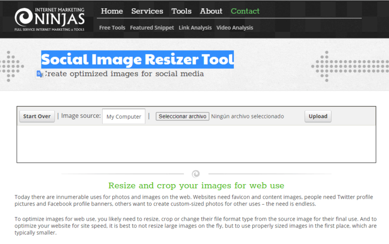 Social Image Resizer Tool